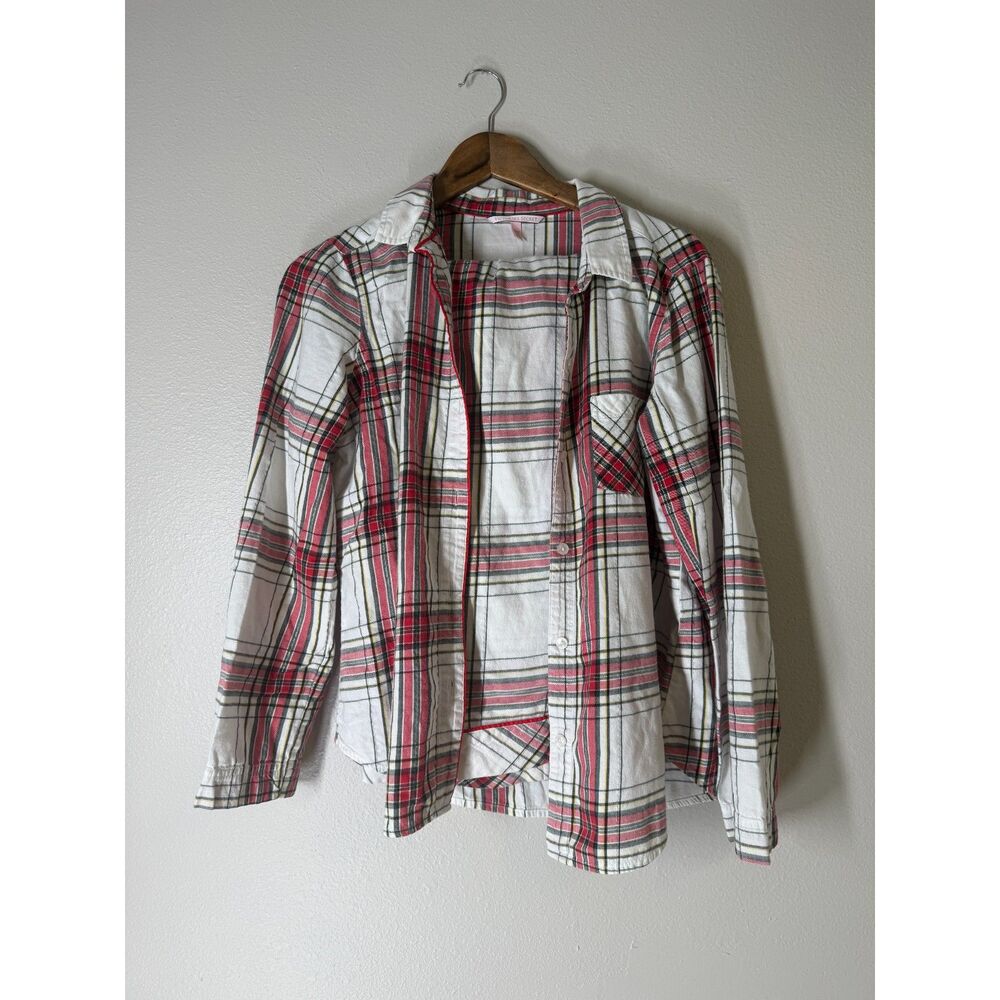 Victorias Secret Red White Plaid Pajama Set Womens Sz M Holiday Long Sleeve - Picture 2 of 8